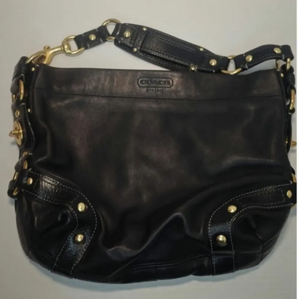 Vintage Black Coach Carly hobo bag - Picture 3 of 13
